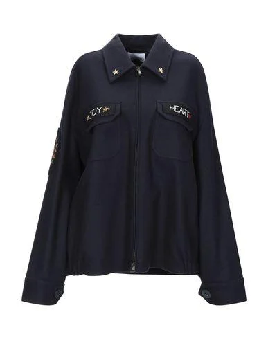Redvalentino Women Jacket Dark blue 8 UK Front Pockets Side Pockets Patch Pockets