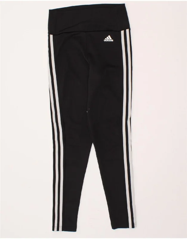 ADIDAS Womens Aeroready Leggings UK 4/6 XS Black Polyester Trendy Sweat-Wicking Workout Leggings