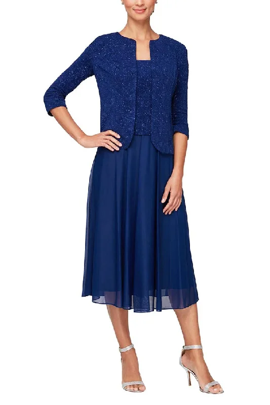 Alex Evenings 8125924 Short Mother of the Bride Jacket Midi Dress Welt Pockets Slit Pockets Flap Pockets Alex Evenings 8125924 Short Mother of the Bride Jacket Midi Dress Welt Pockets Slit Pockets Flap Pockets