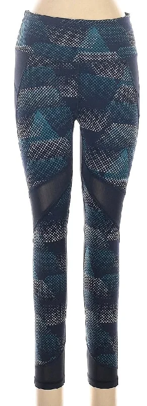 Athleta Navy, Gray & Blue Print Leggings Size M. MSP$109 Trendy Cut-Out Activewear Leggings