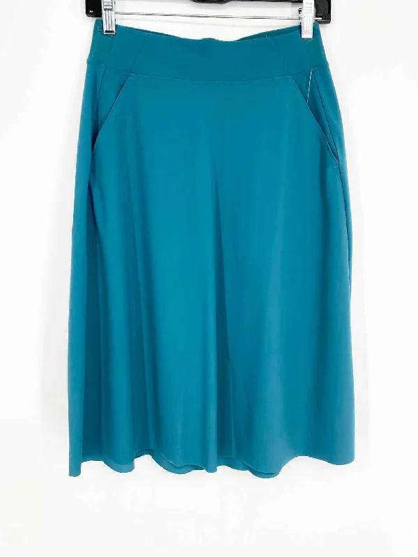 ATHLETA Women's Teal Midi ATHLETIC Size XS Skirt velvet skirt luxurious