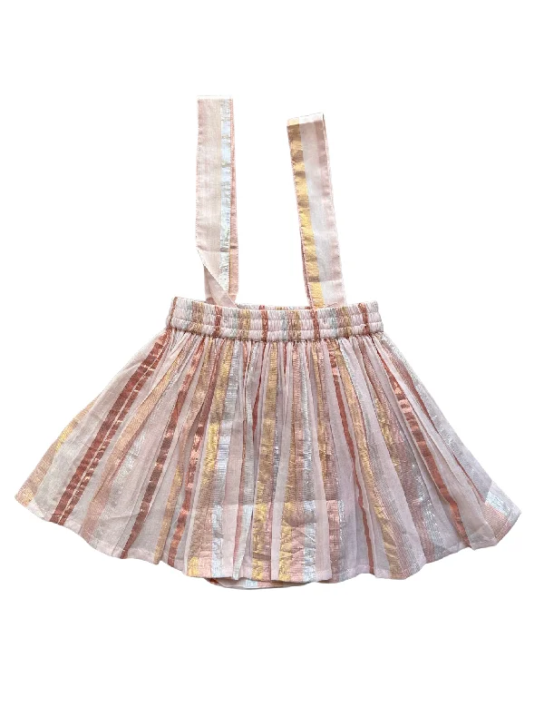 Ballet Glimmer Striped Diaper Overall Skirt linen skirt natural