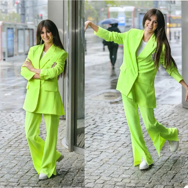 Bright Green Celebrity Women Blazer Pants Suits Leisure Loose Office Lady Party Prom Jacket Red Carpet Outfit Coat(Jacket+Pants) Mesh Jacket Canvas Jacket Denim Jacket Bright Green Celebrity Women Blazer Pants Suits Leisure Loose Office Lady Party Prom Jacket Red Carpet Outfit Coat(Jacket+Pants) Mesh Jacket Canvas Jacket Denim Jacket