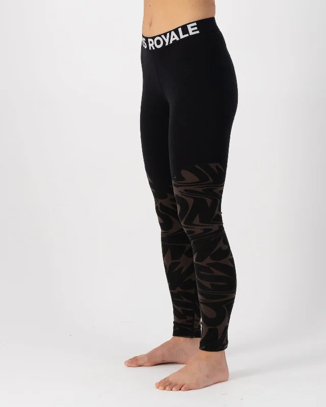 Cascade Merino Base Layer Legging - Signal Lost Cedar Trendy Patterned Leggings