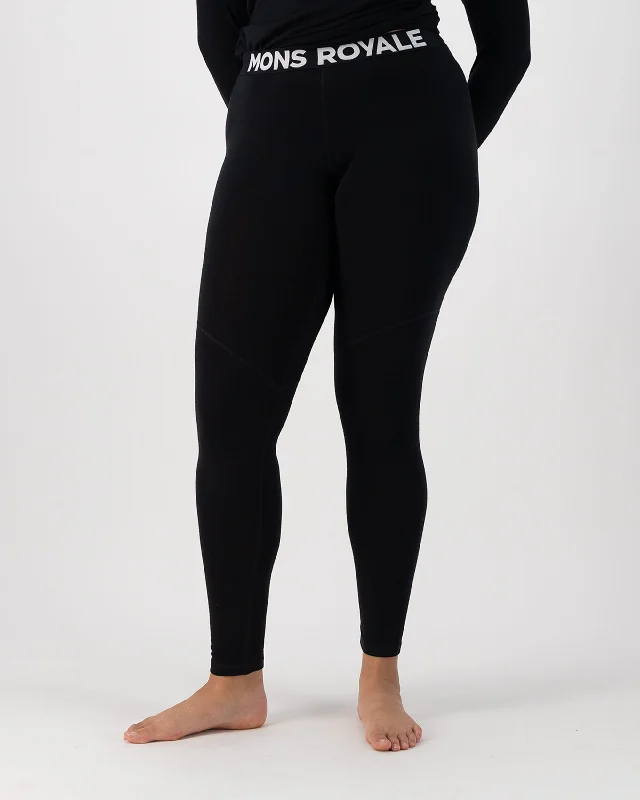 Cascade Merino Base Layer Legging - Black Trendy Activewear Leggings