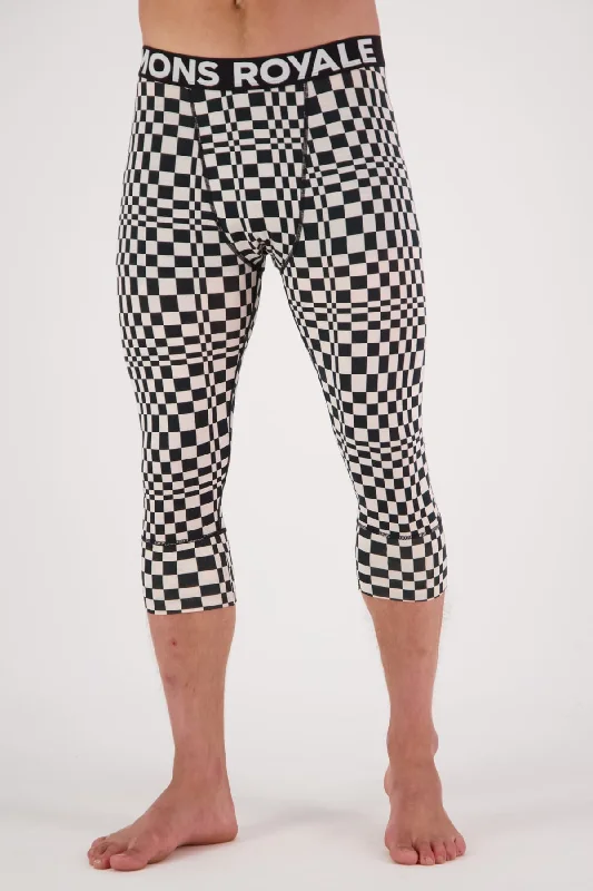 Cascade Merino Base Layer 3/4 Legging - Checkers Trendy Cut-Out Activewear Leggings