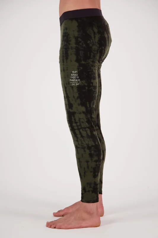 Cascade Merino Base Layer Legging - Olive Tie Dye Comfortable Plus Size Leggings