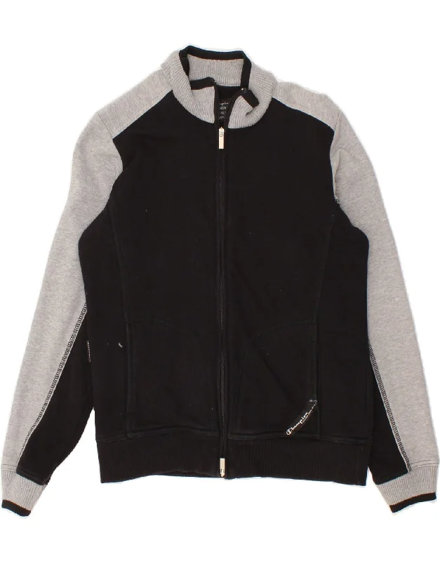 CHAMPION Womens Tracksuit Top Jacket UK 14 Medium Black Colourblock Cotton Knit Jacket Woven Jacket Fleece Jacket CHAMPION Womens Tracksuit Top Jacket UK 14 Medium Black Colourblock Cotton Knit Jacket Woven Jacket Fleece Jacket
