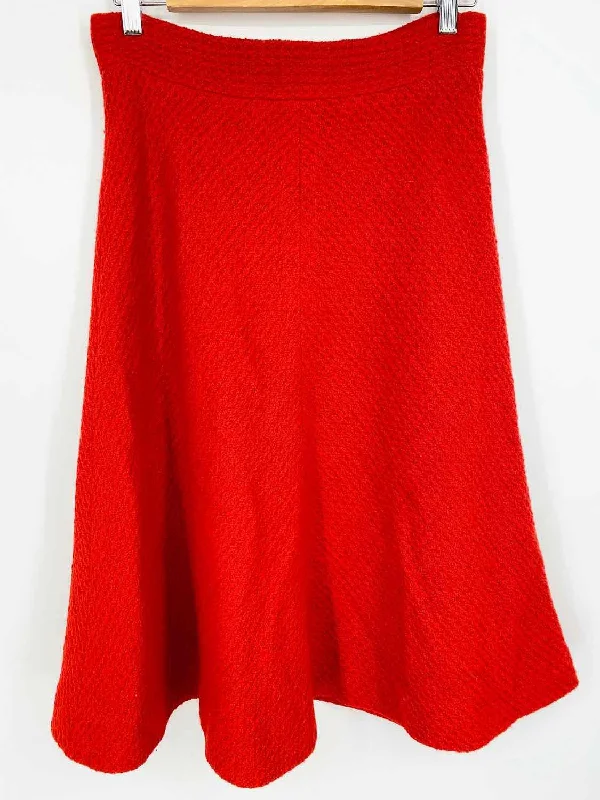 Chanel Women's Red A-Liine Tweed Size 42/M Skirt linen skirt natural