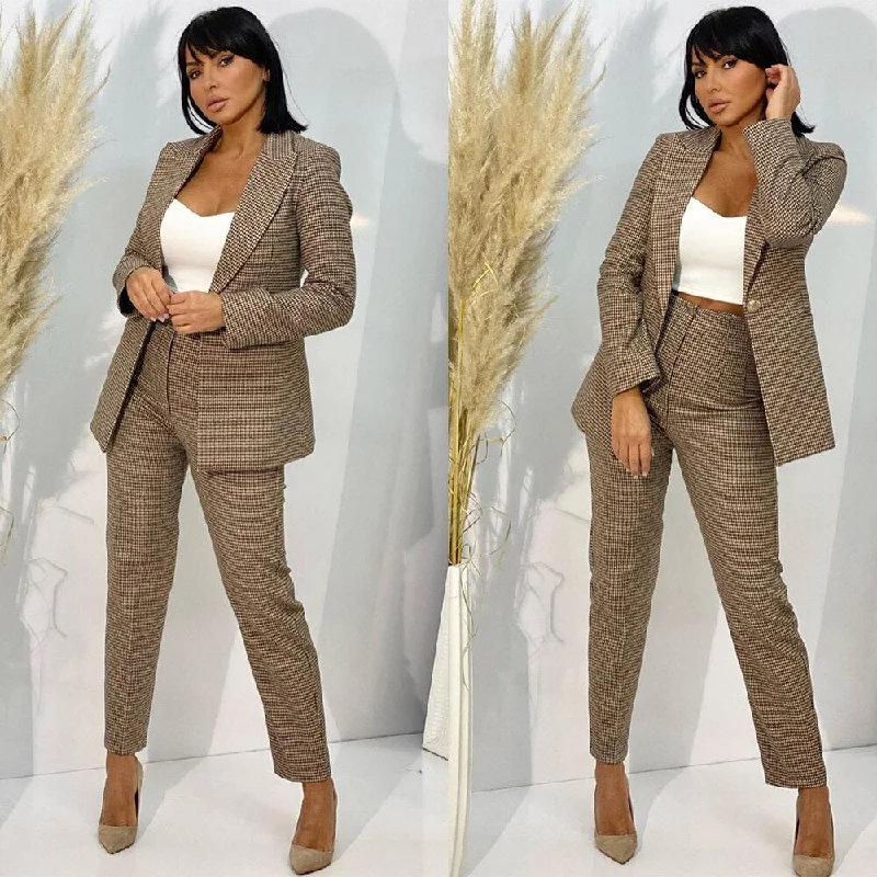Classic Check Women Suit Sets Custom Made Plaid Tuxedos Evening Party Slim Blazer Formal Wear For Wedding (Jacket+Pants) Insulated Jacket Fitted Jacket Loose Jacket Classic Check Women Suit Sets Custom Made Plaid Tuxedos Evening Party Slim Blazer Formal Wear For Wedding (Jacket+Pants) Insulated Jacket Fitted Jacket Loose Jacket