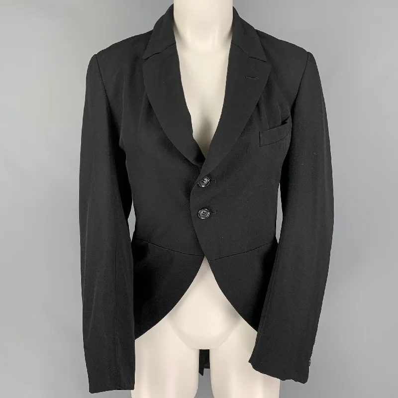 COMME des GARCONS Size S Black Wool Tails Reversible Jacket Tiered Jacket Buttoned Jacket Zippered Jacket COMME des GARCONS Size S Black Wool Tails Reversible Jacket Tiered Jacket Buttoned Jacket Zippered Jacket