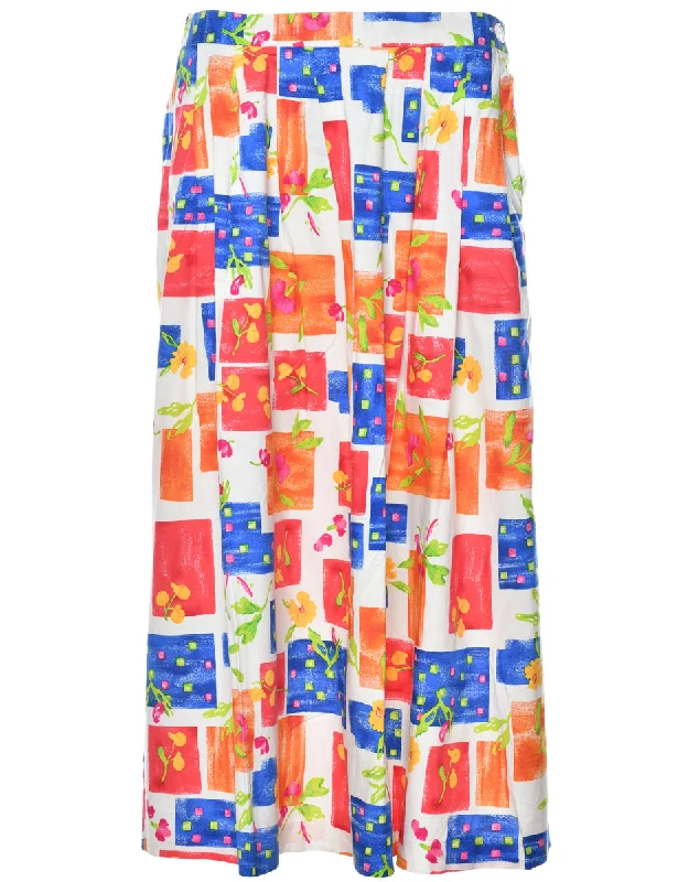 Floral Print Maxi Skirt - M chiffon skirt airy