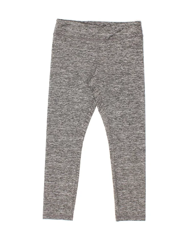 FREDDY Womens Leggings UK 12 Medium Grey Flecked Polyester Stylish Athletic Wear Leggings