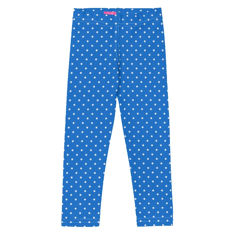 Girls (2T-7) UPF 50 Swim Leggings, Electric Blue Paradise Dot Trendy Digital Print Leggings