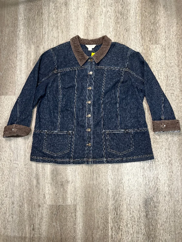 Jacket Denim By Cj Banks In Blue Denim, Size: 2x Fleece Jacket Down Jacket Feather Jacket Jacket Denim By Cj Banks In Blue Denim, Size: 2x Fleece Jacket Down Jacket Feather Jacket