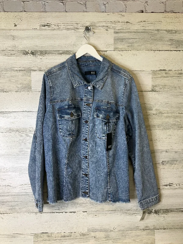 Jacket Denim By Kut In Blue, Size: 3x Chenille Fabric Brocade Fabric Lace Fabric