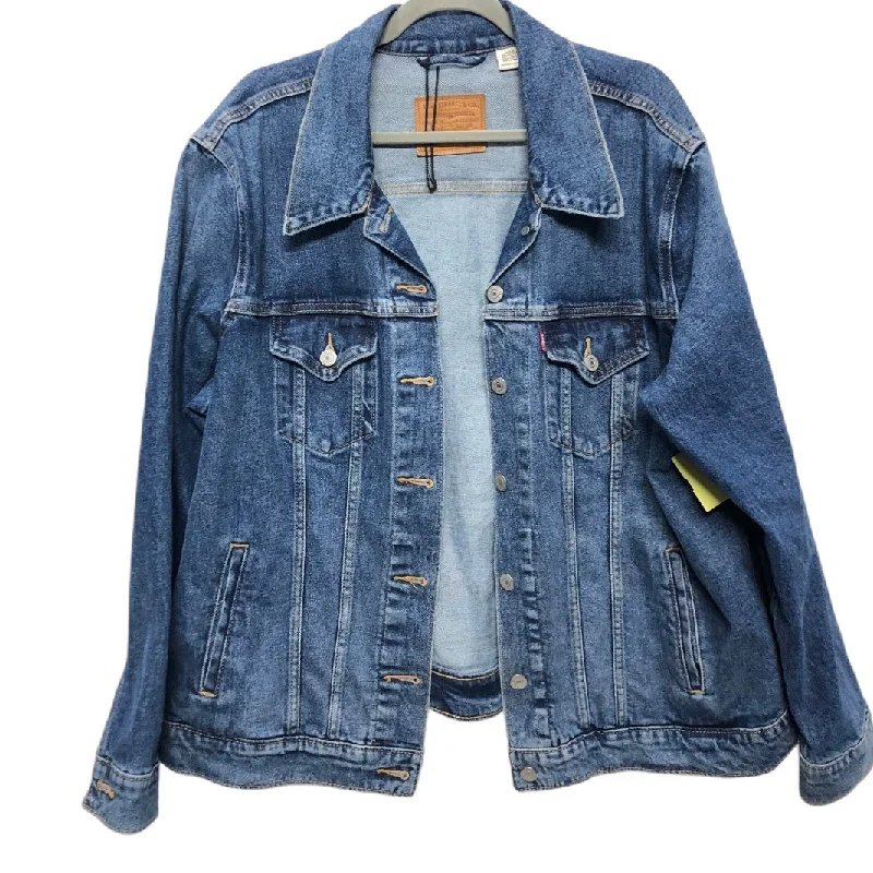 Jacket Denim By Levis In Blue Denim, Size: 2x Ribbed Jacket Pleated Jacket Ruffled Jacket Jacket Denim By Levis In Blue Denim, Size: 2x Ribbed Jacket Pleated Jacket Ruffled Jacket