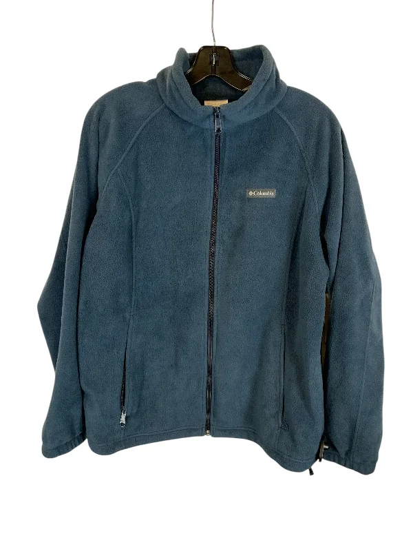 Jacket Designer By Columbia In Blue, Size: 1x Zippered Front Buttoned Front Snap Front Jacket Designer By Columbia In Blue, Size: 1x Zippered Front Buttoned Front Snap Front