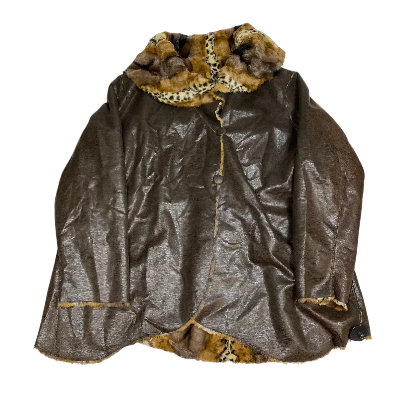 Jacket Faux Fur & Sherpa By Chi In Brown, Size: 3x Oversized Jacket Tailored Jacket Straight Jacket Jacket Faux Fur & Sherpa By Chi In Brown, Size: 3x Oversized Jacket Tailored Jacket Straight Jacket