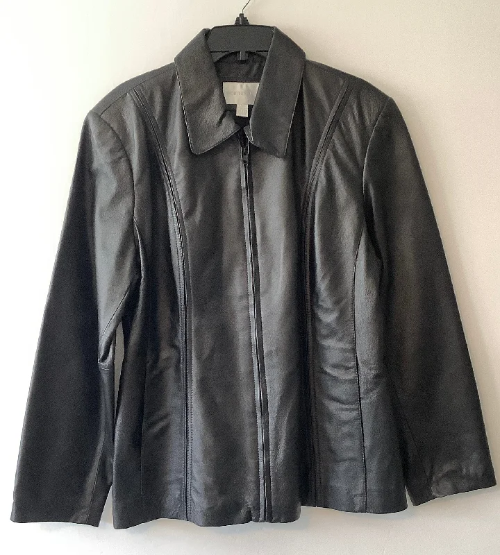 Jacket Leather By Worthington In Black, Size: Xl Trench Coat Raincoat Waterproof Jacket Jacket Leather By Worthington In Black, Size: Xl Trench Coat Raincoat Waterproof Jacket