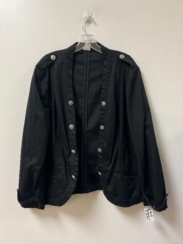 Jacket Other By Chicos In Black, Size: 2x Snapped Jacket Toggled Jacket Drawstring Jacket Jacket Other By Chicos In Black, Size: 2x Snapped Jacket Toggled Jacket Drawstring Jacket
