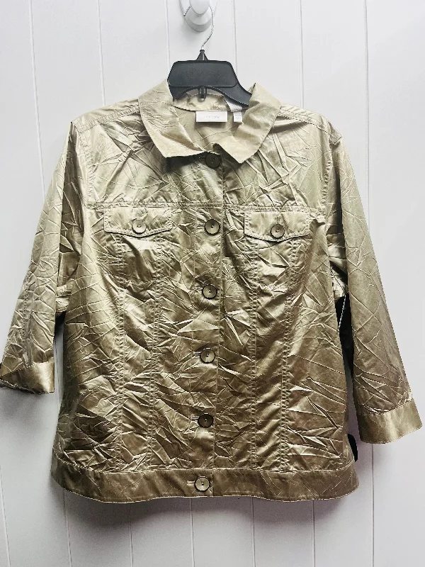 Jacket Other By Chicos In Gold, Size: Xl Stand-Up Collar Roll-Neck Collar Turtle Neck Jacket Other By Chicos In Gold, Size: Xl Stand-Up Collar Roll-Neck Collar Turtle Neck