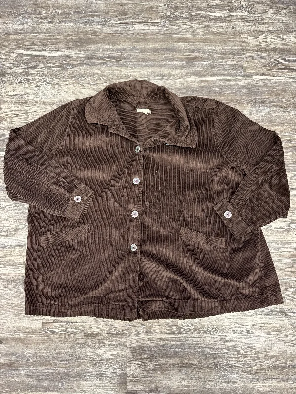 Jacket Other By Woman Within In Brown, Size: 3x Notch Collar Peter Pan Collar Cowl Neck Jacket Other By Woman Within In Brown, Size: 3x Notch Collar Peter Pan Collar Cowl Neck
