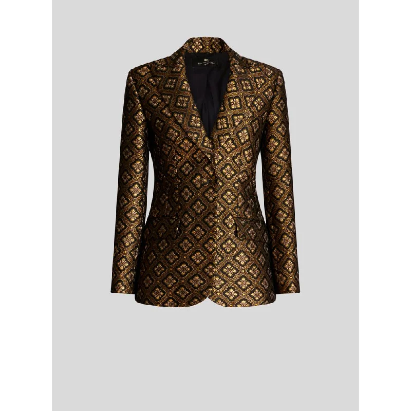 JACQUARD JACKET WITH MEDALLIONS Jersey Jacket Tulle Jacket Batik Jacket