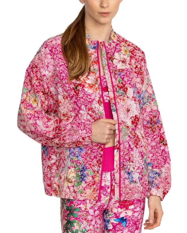 Johnny Was Eyelet Sporty Zip Jacket Print Jacket Jacquard Jacket Embroidered Jacket