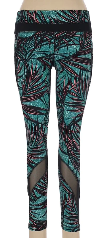 Lululemon Tropical Palm Mesh Cutout Leggings Size 6 MSP $88 Trendy Seamless Sports Leggings