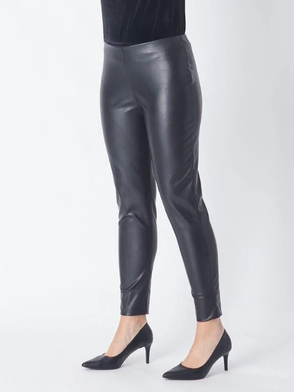 LUNA SKY | Leather Look Leggings Elegant Printed Leggings with Pockets