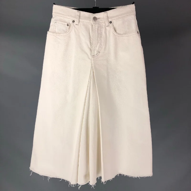 MAISON MARGIELA Size XS Off White Denim Casual Pant-Skirt linen skirt natural