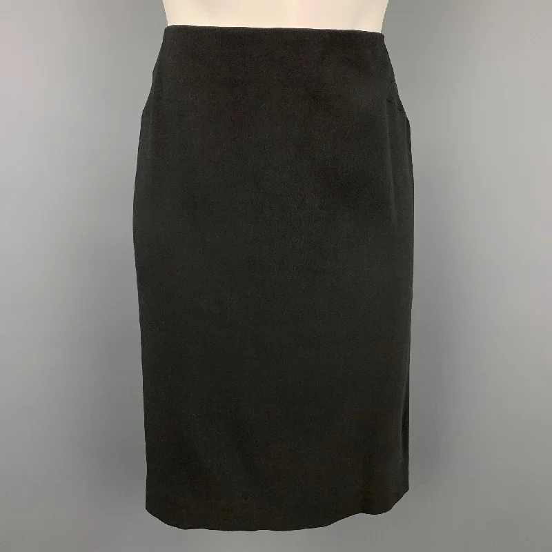 MAISON MARTIN MARGIELA Size 4 Black Cotton / Silk Pencil Skirt chiffon skirt lightweight