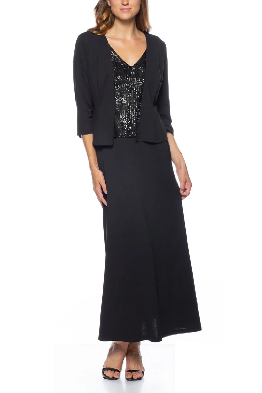 Marina 267988 Sequin Long Mother of the Bride Formal Jacket Dress Front Pockets Side Pockets Patch Pockets Marina 267988 Sequin Long Mother of the Bride Formal Jacket Dress Front Pockets Side Pockets Patch Pockets