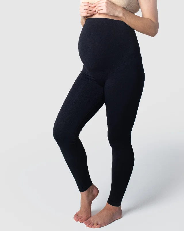 MY NECESSITY BLACK PREGNANCY LEGGINGS Elegant Stretchy Faux Leather Leggings