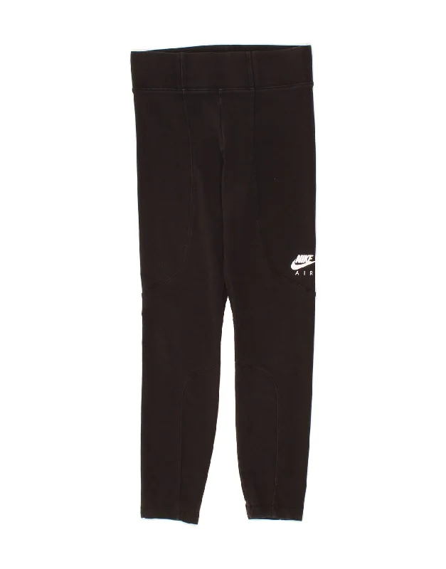 NIKE Womens Leggings UK 4 XS Black Classic Solid Color Leggings