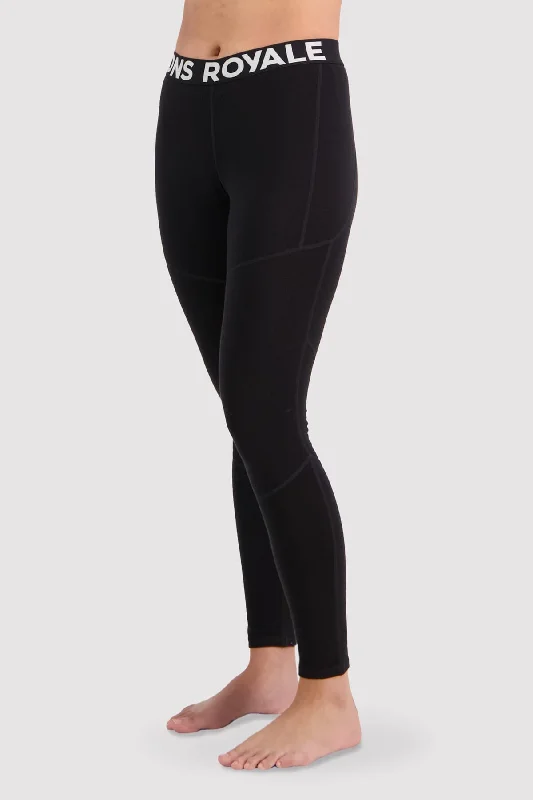 Olympus Merino Base Layer Legging - Black Stylish Stretch-Waist Leggings