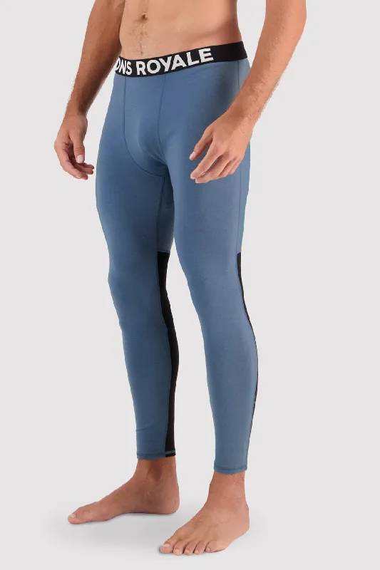 Olympus Merino Legging - Blue Slate Black Elegant Metallic Leggings