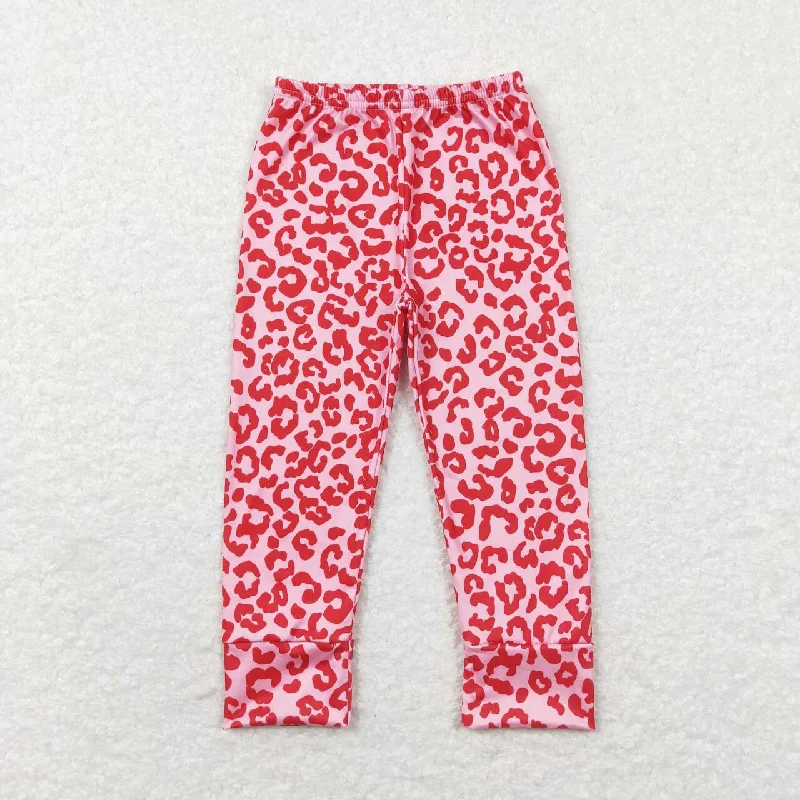 P0386 Baby Girl Pink Leopard Leggings Pants Stylish Patterned Active Leggings