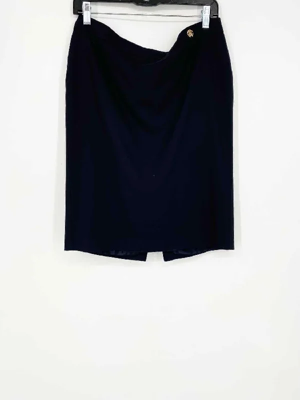 Roberto Cavalli Women's Navy pencil Italy Size 44/8 Skirt wool skirt sturdy