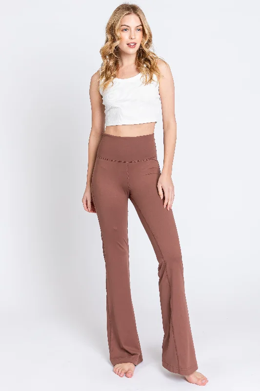 Rust Flared Leggings Stylish Capri Leggings