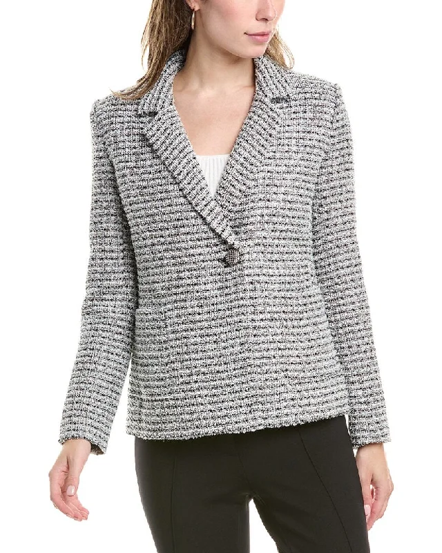 St. John Metallic Tweed Jacket Print Jacket Jacquard Jacket Embroidered Jacket