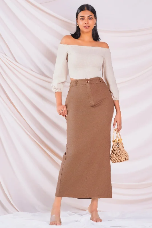 Straight Cut Maxi Skirt cashmere skirt fine