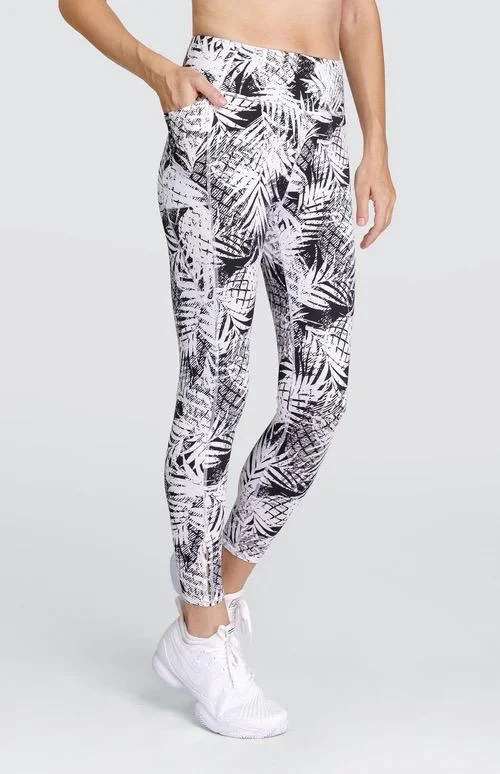 Tail Activewear Black & White Tropical Print Leggings Size XL MSP$69 Stylish Stretch Print Leggings