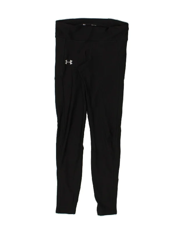 UNDER ARMOUR Womens Leggings UK 12 Medium Black Cozy Workout Performance Leggings