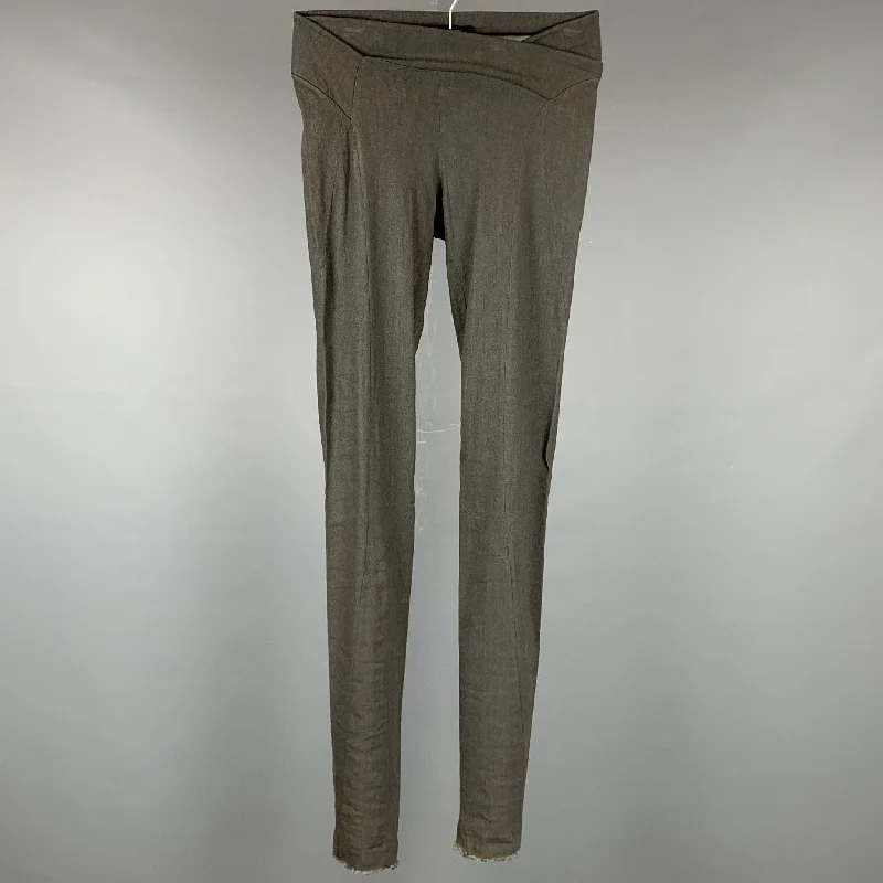 URBAN ZEN by DONNA KARAN Size 2 Slate Linen Blend Leggings Cozy Sweat-Wicking Leggings