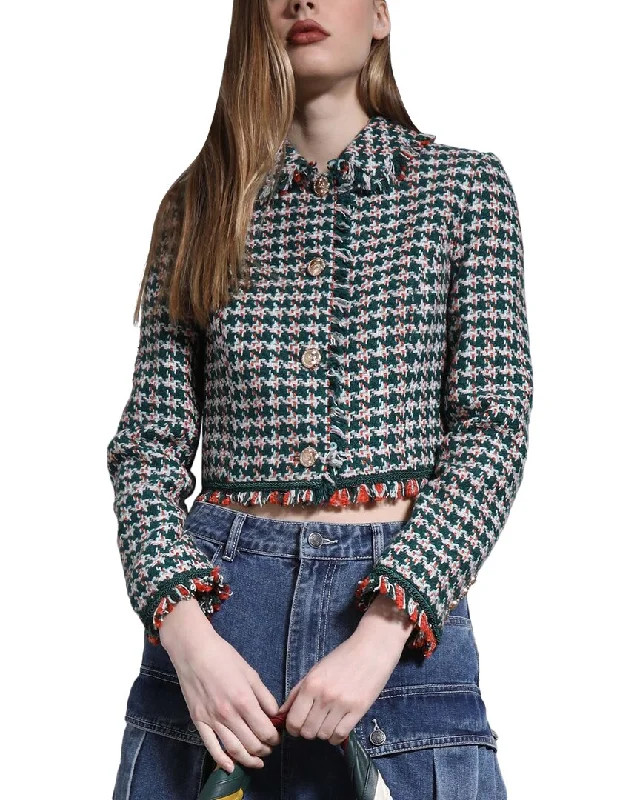 Walter Baker Alfie Boxy Fit Jacket Boat Neck Shawl Collar Notched Collar