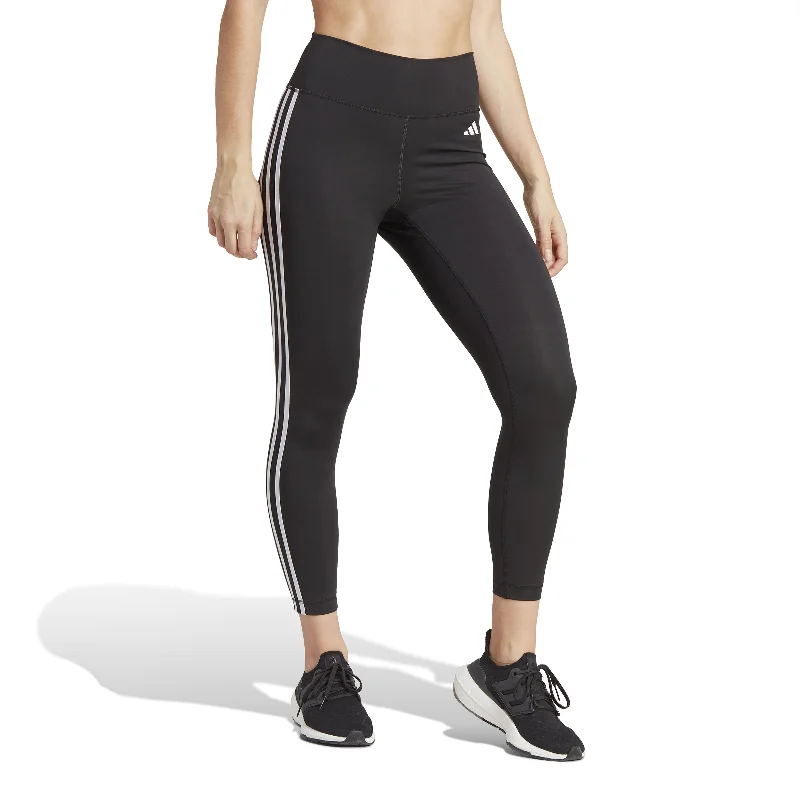 Women's Adidas Train Essentials 3-Stripes High-Waisted 7/8 Leggings Chic Printed Yoga Pants