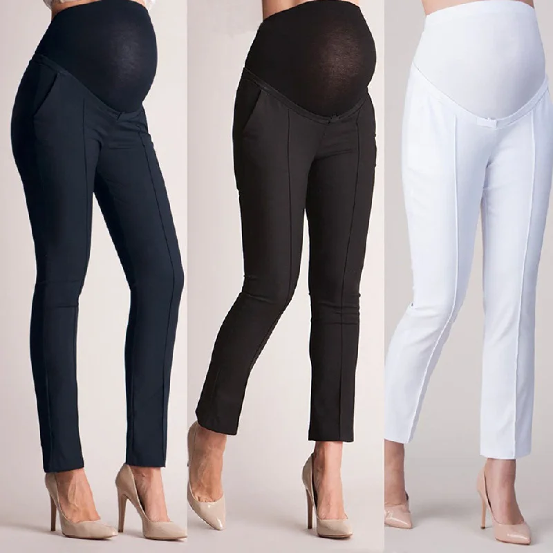 Women's stomach lift pregnant trousers elastic belly protection leggings Elegant Embellished Leggings