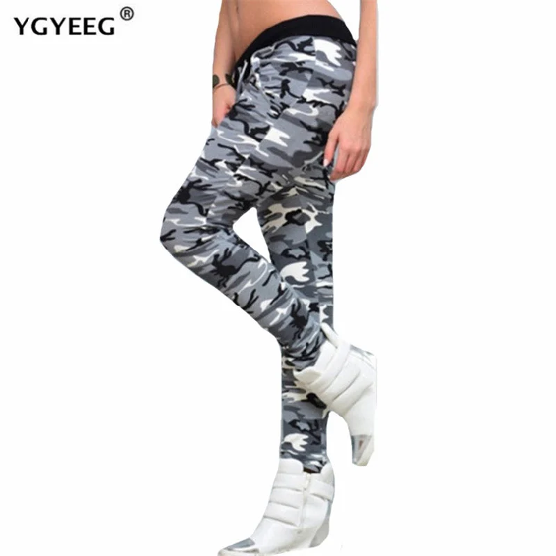 YGYEEG Camouflage Leggings with Pockets Elegant Full-Body Leggings